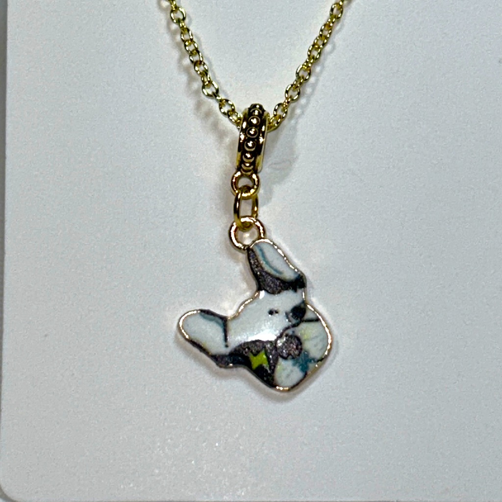 Handmade Cute French Bulldog Frenchie Dog Charm Pendant Necklace Bohemian Boho 50$